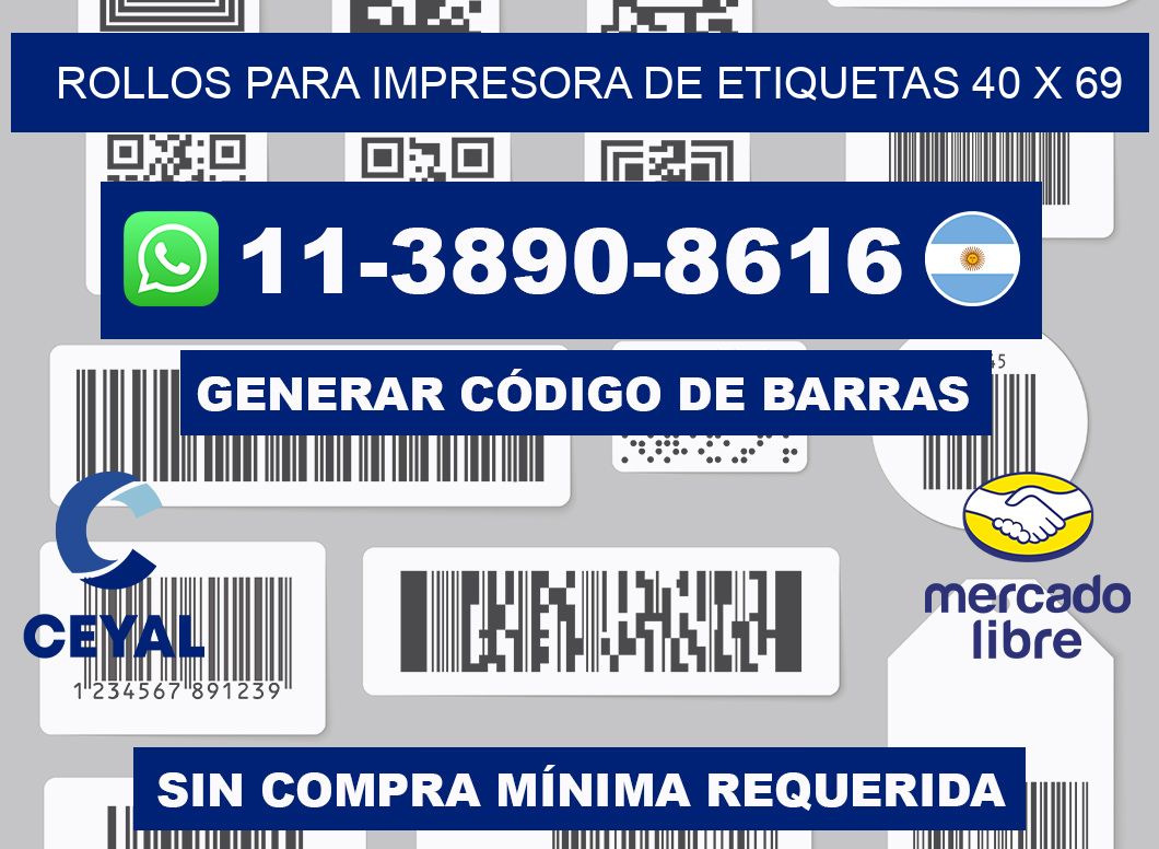 rollos para impresora de etiquetas 40 x 69