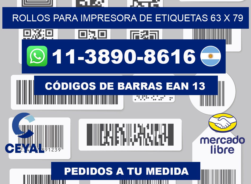 rollos para impresora de etiquetas 63 x 79