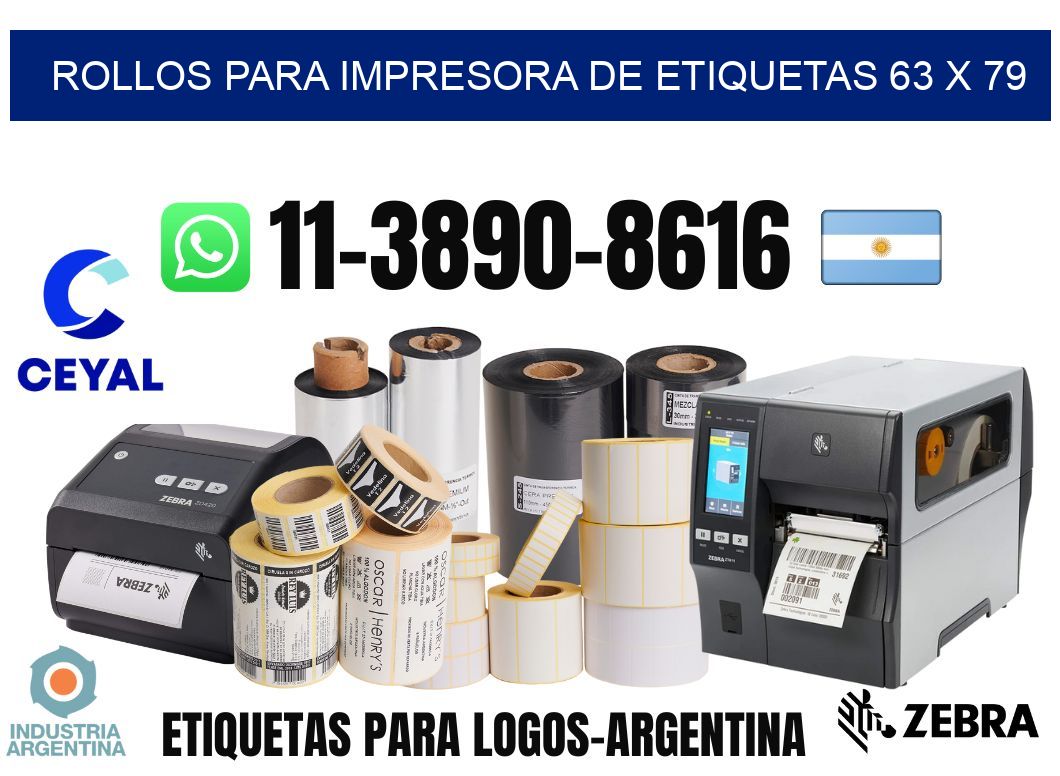rollos para impresora de etiquetas 63 x 79