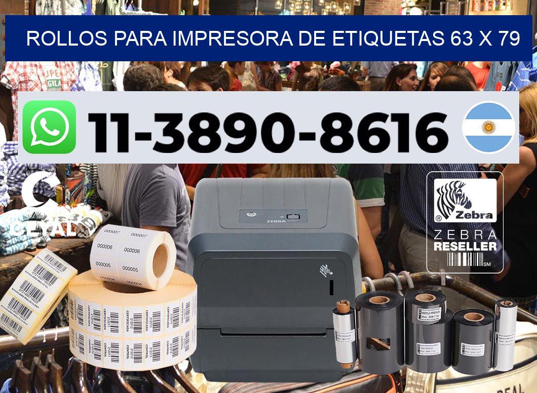 rollos para impresora de etiquetas 63 x 79