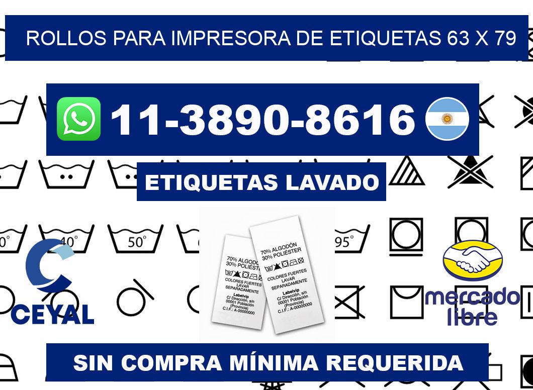 rollos para impresora de etiquetas 63 x 79