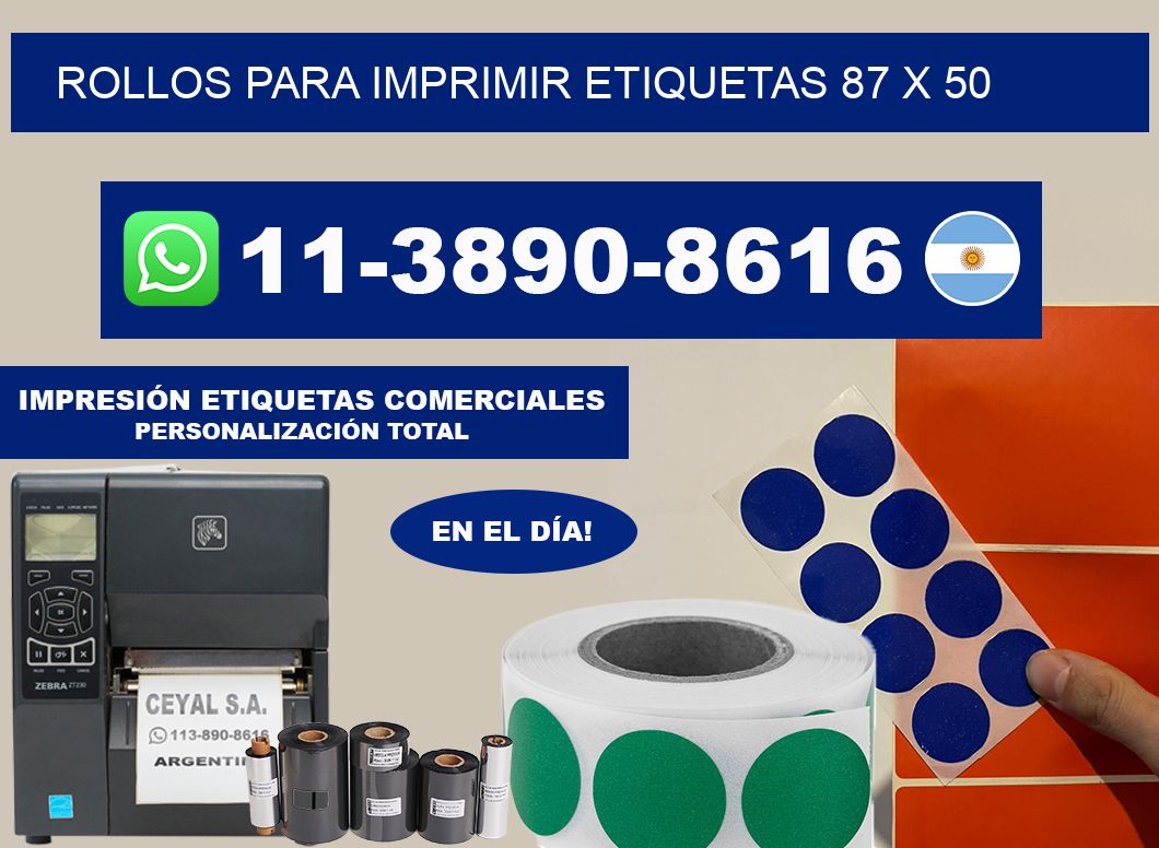 rollos para imprimir etiquetas 87 x 50