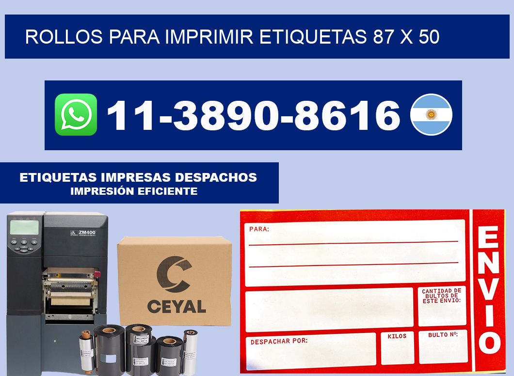 rollos para imprimir etiquetas 87 x 50