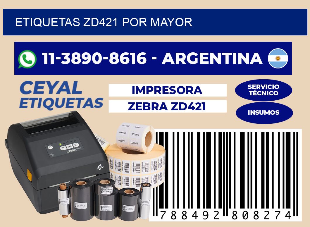 ETIQUETAS ZD421 POR MAYOR