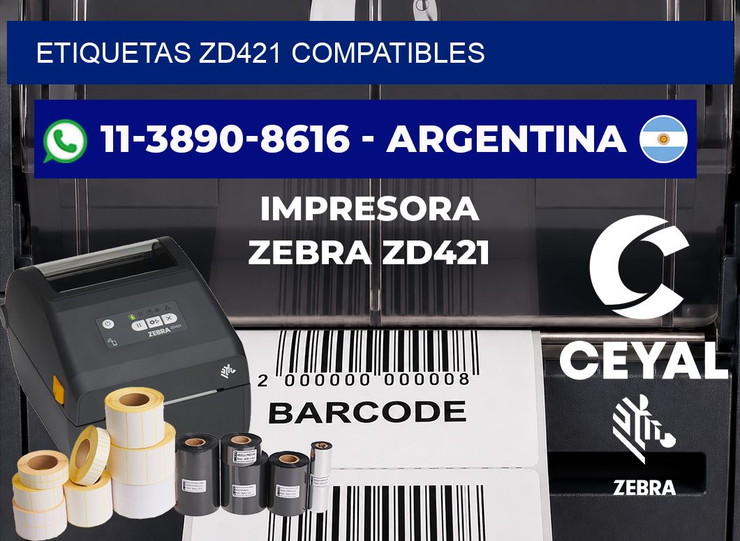 ETIQUETAS ZD421 compatibles