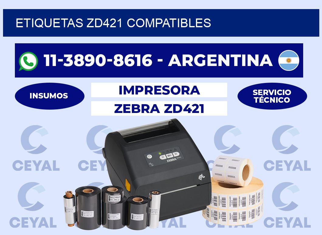 ETIQUETAS ZD421 compatibles