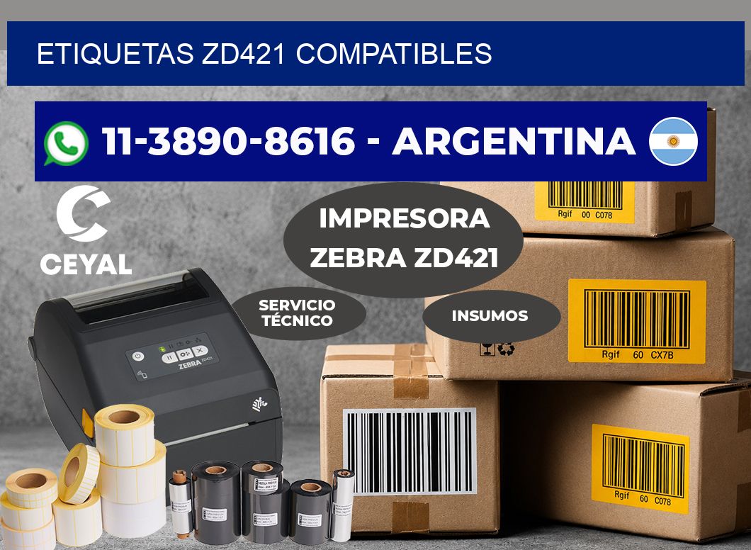 ETIQUETAS ZD421 compatibles
