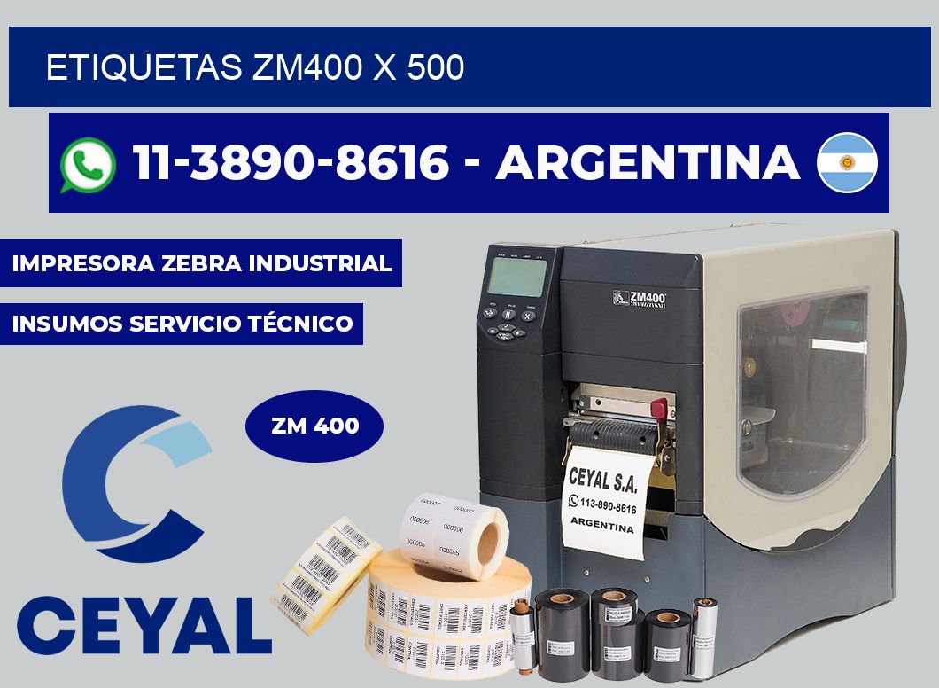 ETIQUETAS ZM400 x 500