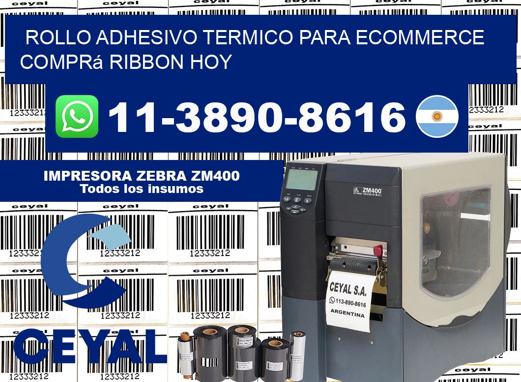 ROLLO ADHESIVO TERMICO PARA ECOMMERCE Comprá ribbon hoy