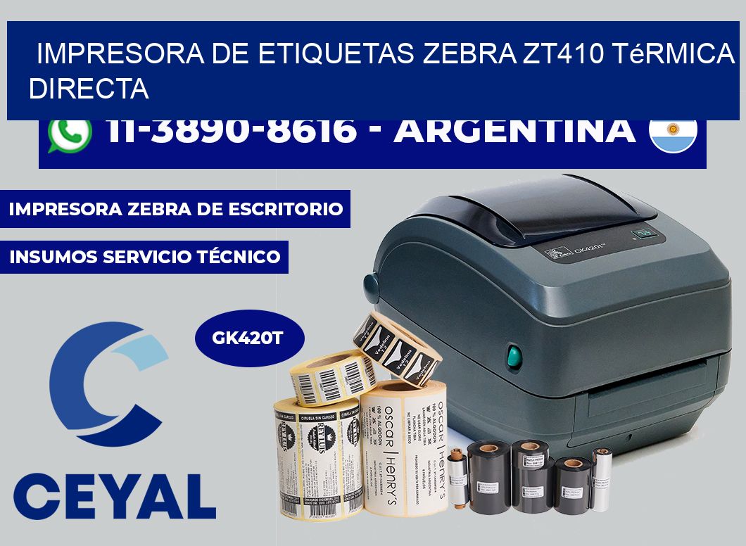 impresora de etiquetas zebra zt410 térmica directa