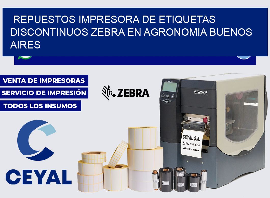 repuestos Impresora de etiquetas discontinuos zebra en Agronomia Buenos Aires