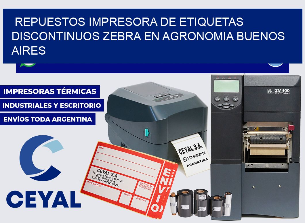 repuestos Impresora de etiquetas discontinuos zebra en Agronomia Buenos Aires