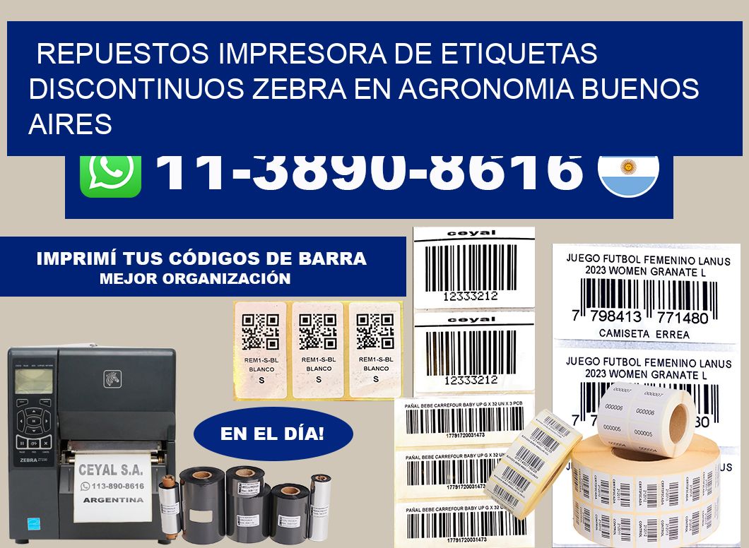 repuestos Impresora de etiquetas discontinuos zebra en Agronomia Buenos Aires