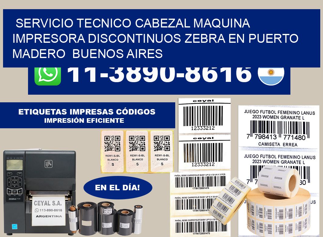 servicio tecnico cabezal Maquina impresora discontinuos zebra en Puerto Madero  Buenos Aires
