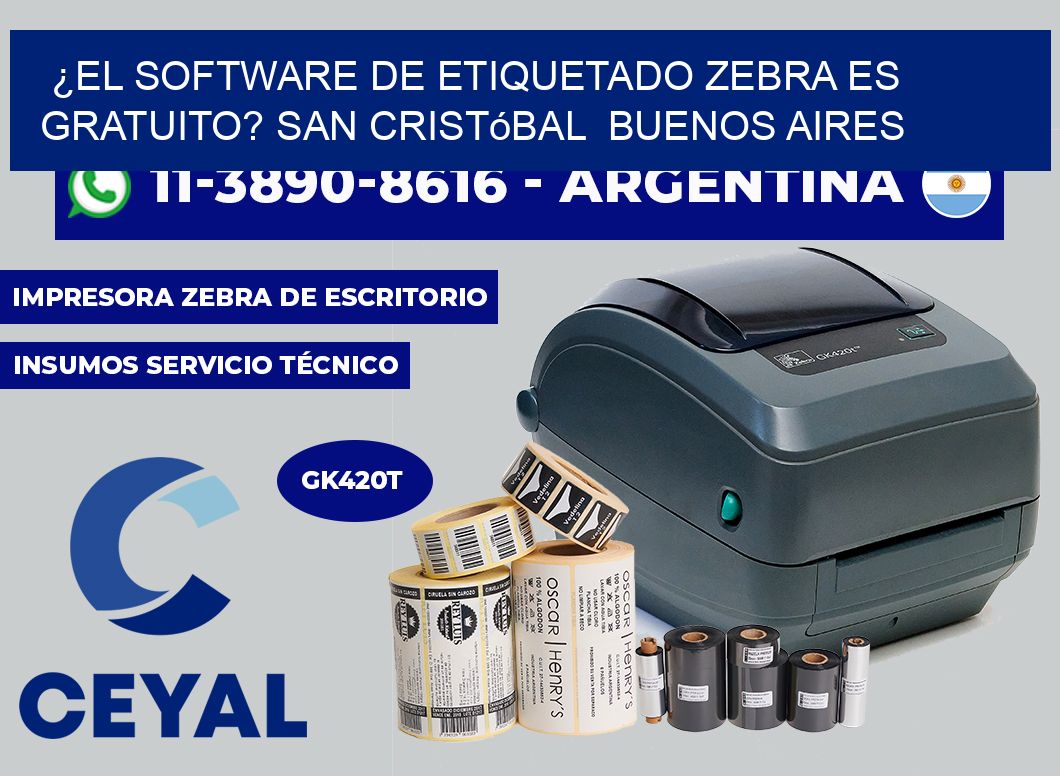 ¿El software de etiquetado Zebra es gratuito? San Cristóbal Buenos Aires