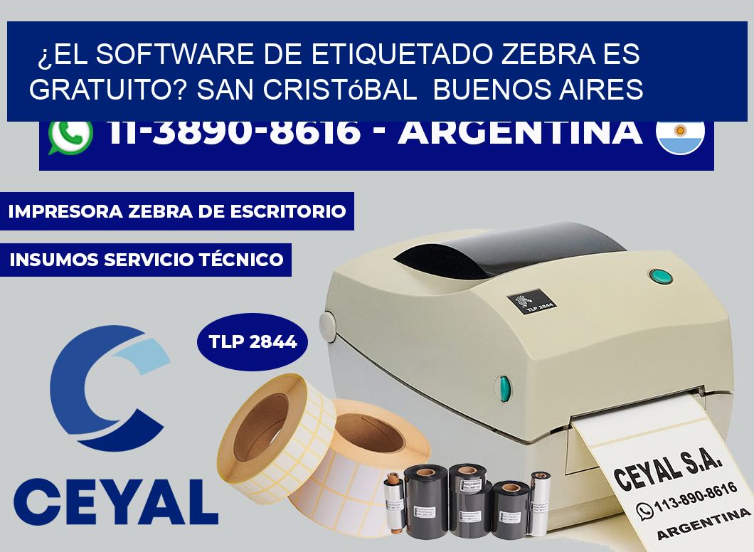 ¿El software de etiquetado Zebra es gratuito? San Cristóbal  Buenos Aires