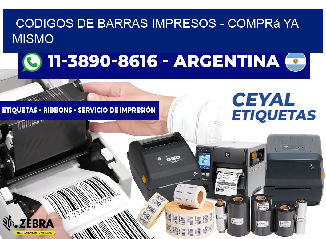 CODIGOS DE BARRAS IMPRESOS - Comprá ya mismo