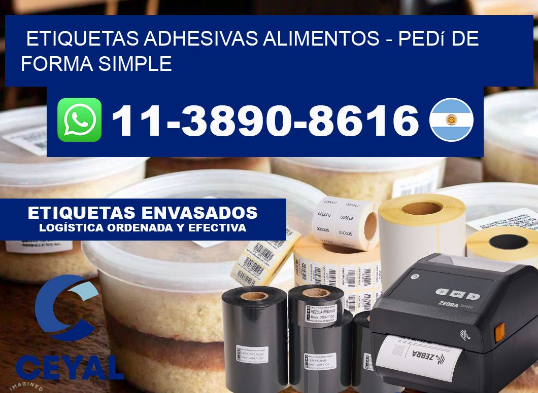 ETIQUETAS ADHESIVAS ALIMENTOS - Pedí de forma simple