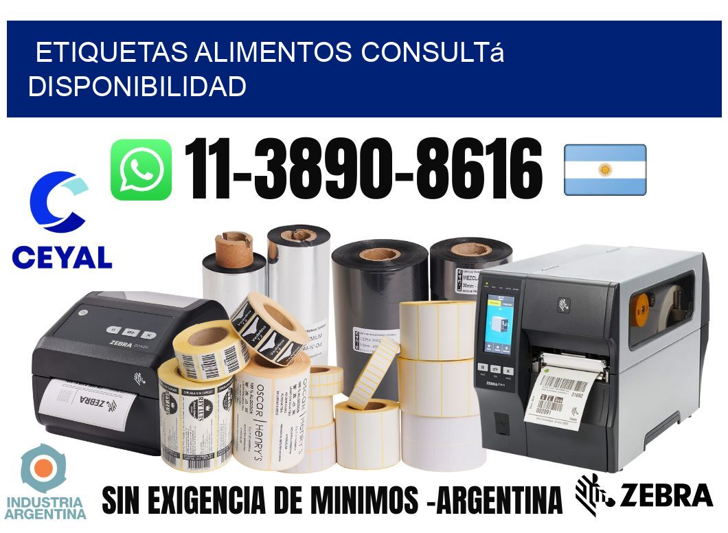 ETIQUETAS ALIMENTOS Consultá disponibilidad