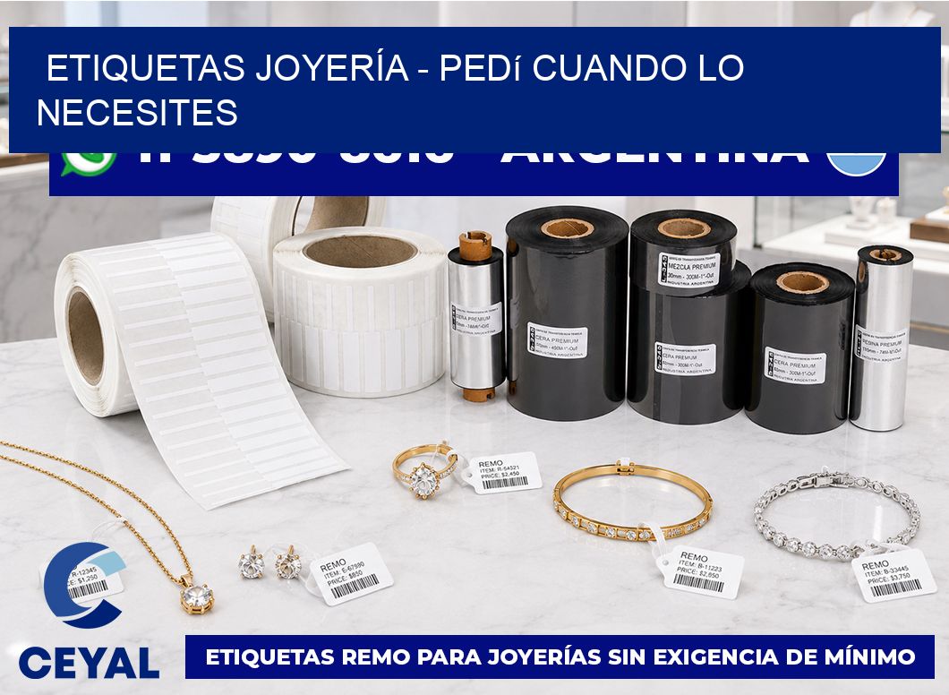 ETIQUETAS JOYERÍA – Pedí cuando lo necesites