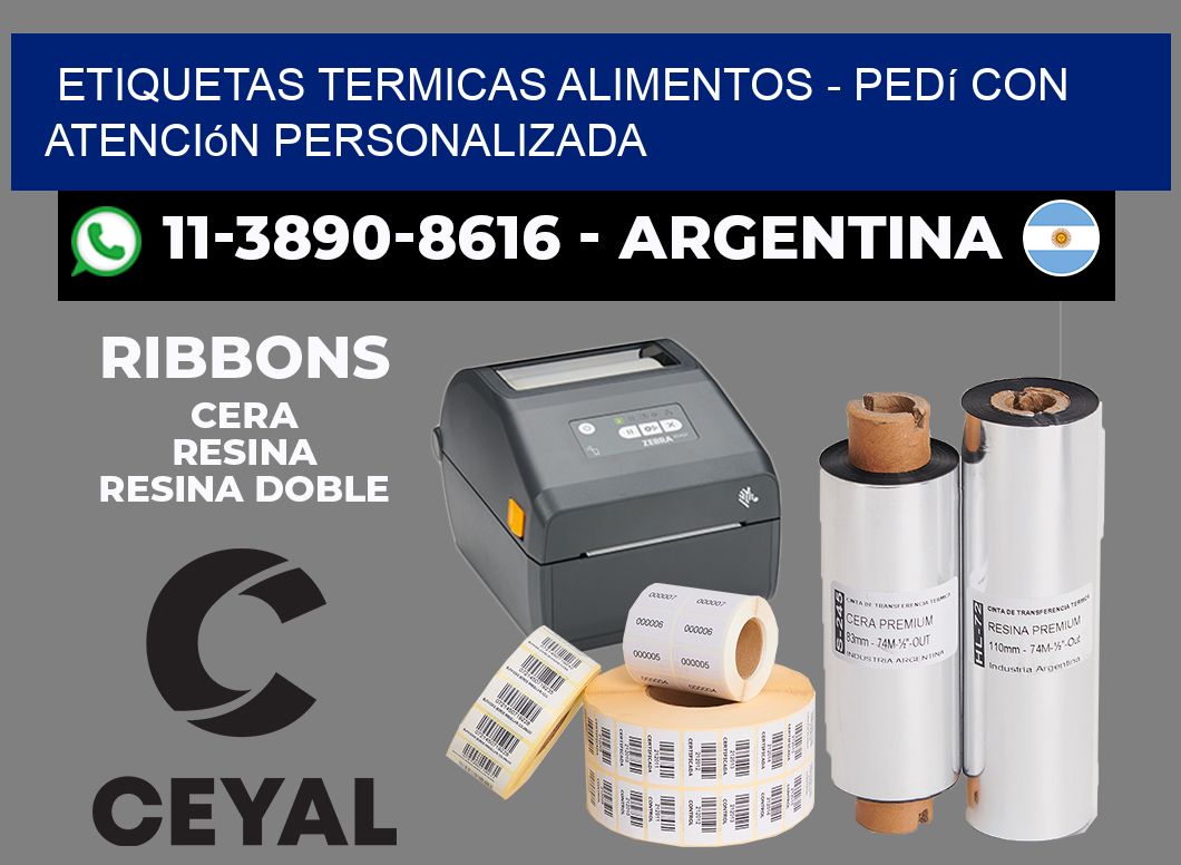 ETIQUETAS TERMICAS ALIMENTOS - Pedí con atención personalizada