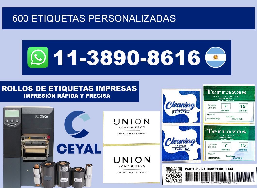 600 ETIQUETAS PERSONALIZADAS