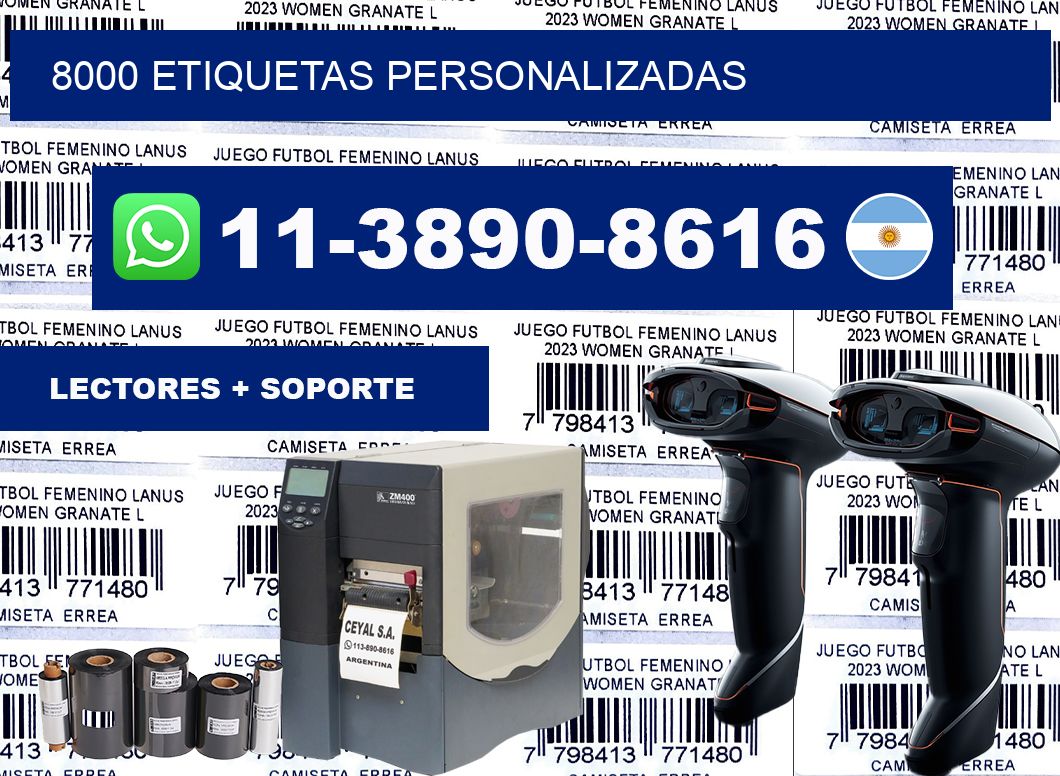 8000 ETIQUETAS PERSONALIZADAS