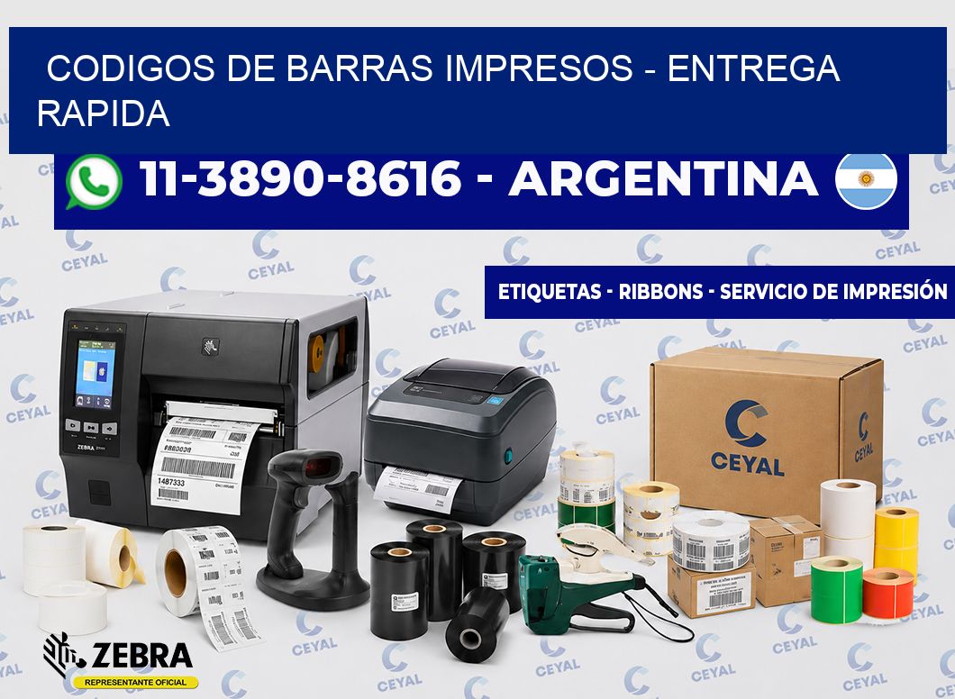 CODIGOS DE BARRAS IMPRESOS - entrega rapida