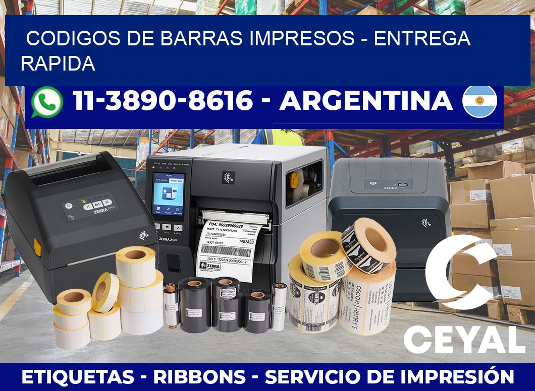 CODIGOS DE BARRAS IMPRESOS – entrega rapida