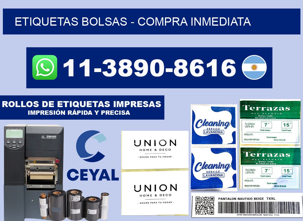 ETIQUETAS BOLSAS - Compra inmediata