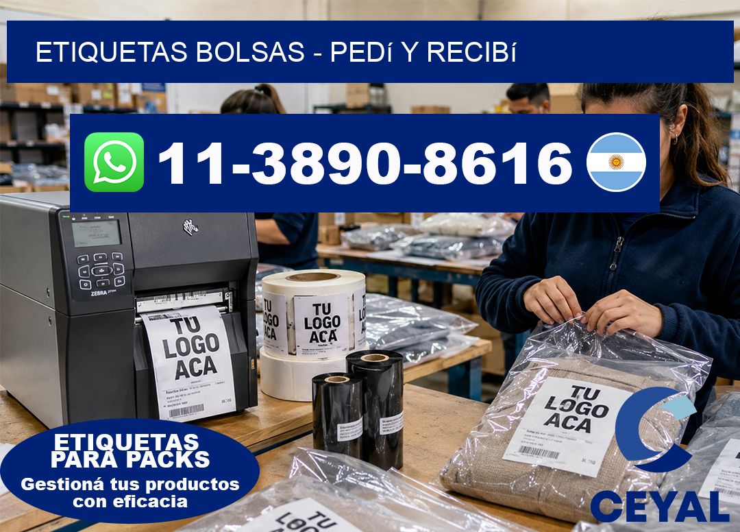 ETIQUETAS BOLSAS - Pedí y recibí