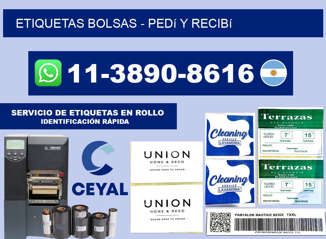 ETIQUETAS BOLSAS - Pedí y recibí