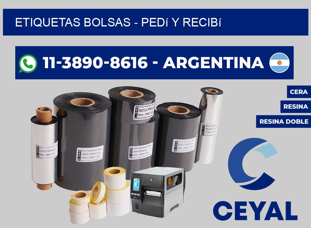 ETIQUETAS BOLSAS - Pedí y recibí