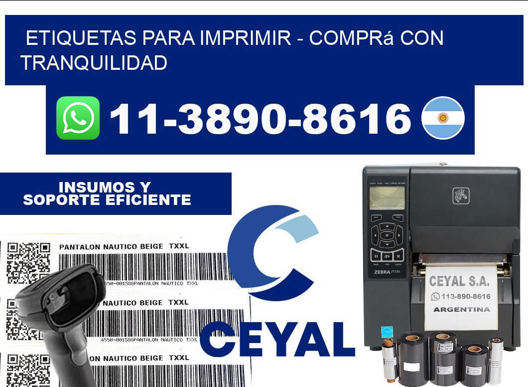 ETIQUETAS PARA IMPRIMIR - Comprá con tranquilidad