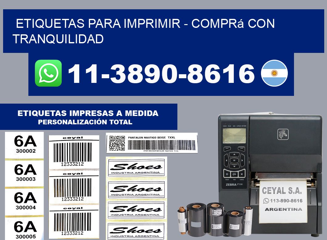 ETIQUETAS PARA IMPRIMIR - Comprá con tranquilidad