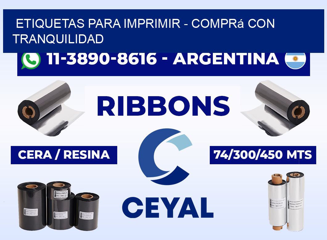 ETIQUETAS PARA IMPRIMIR - Comprá con tranquilidad
