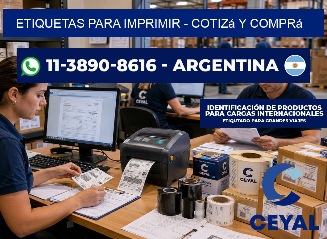 ETIQUETAS PARA IMPRIMIR - Cotizá y comprá