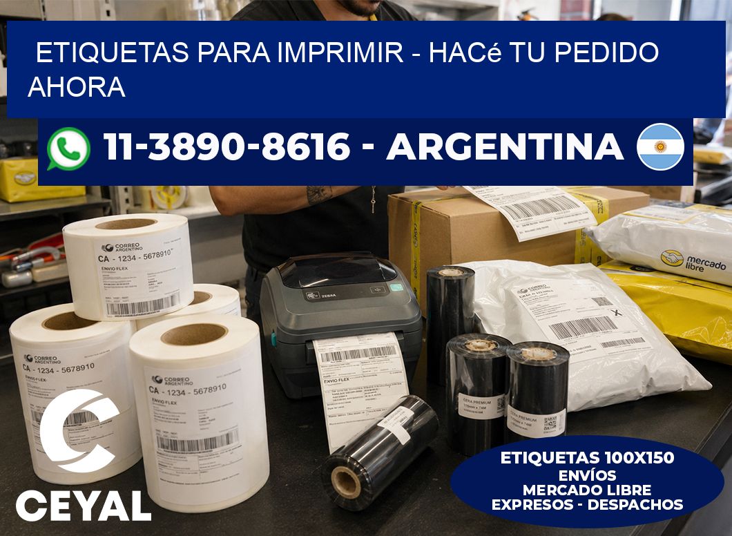 ETIQUETAS PARA IMPRIMIR - Hacé tu pedido ahora