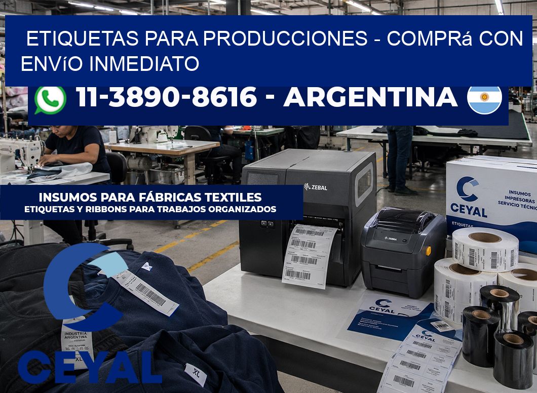 ETIQUETAS PARA PRODUCCIONES - Comprá con envío inmediato