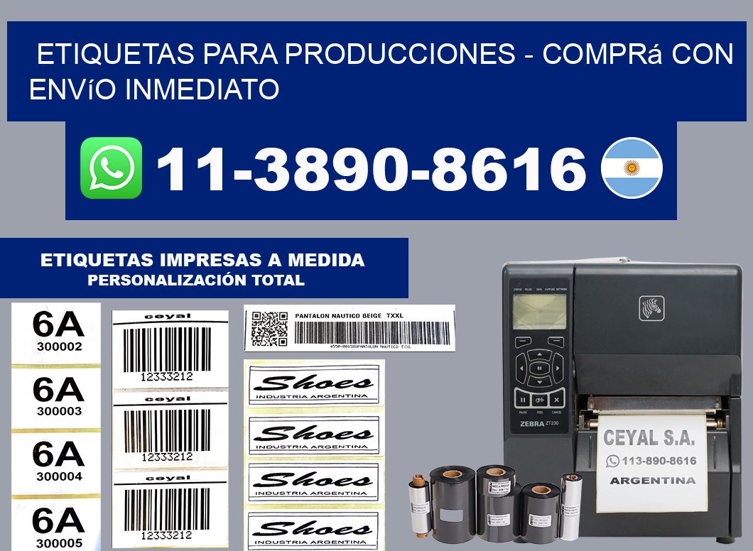 ETIQUETAS PARA PRODUCCIONES - Comprá con envío inmediato