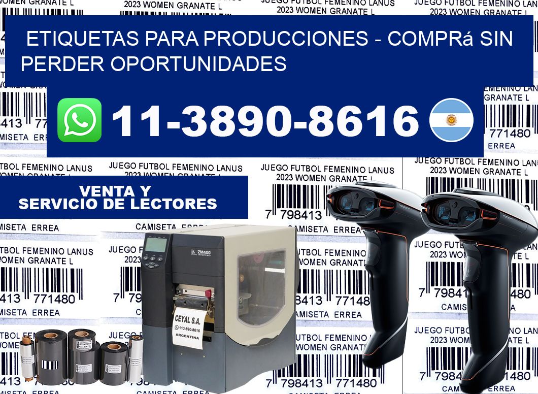 ETIQUETAS PARA PRODUCCIONES - Comprá sin perder oportunidades