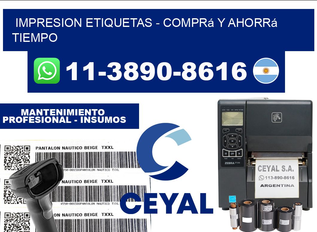 IMPRESION ETIQUETAS - Comprá y ahorrá tiempo