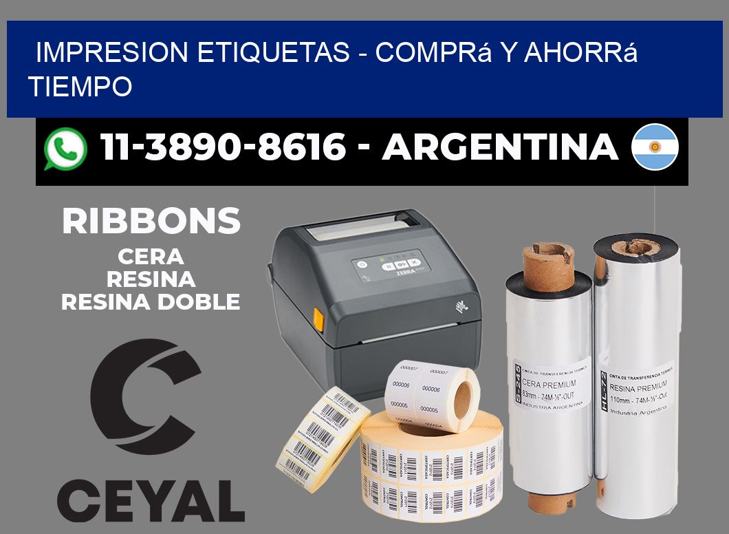 IMPRESION ETIQUETAS - Comprá y ahorrá tiempo