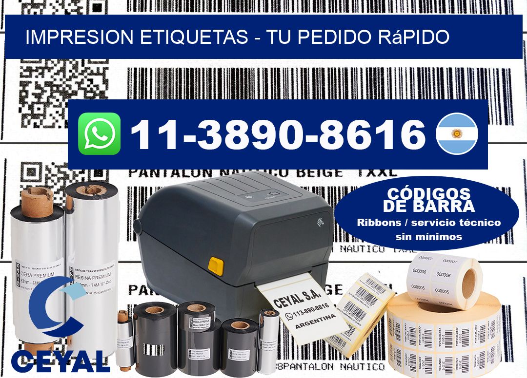 IMPRESION ETIQUETAS - Tu pedido rápido