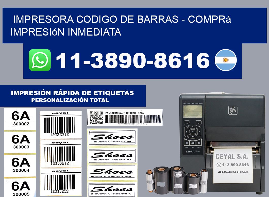 IMPRESORA CODIGO DE BARRAS - Comprá impresión inmediata