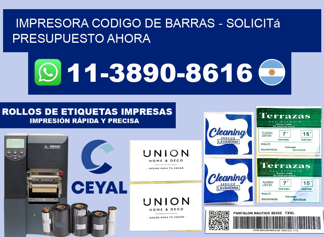 IMPRESORA CODIGO DE BARRAS - Solicitá presupuesto ahora
