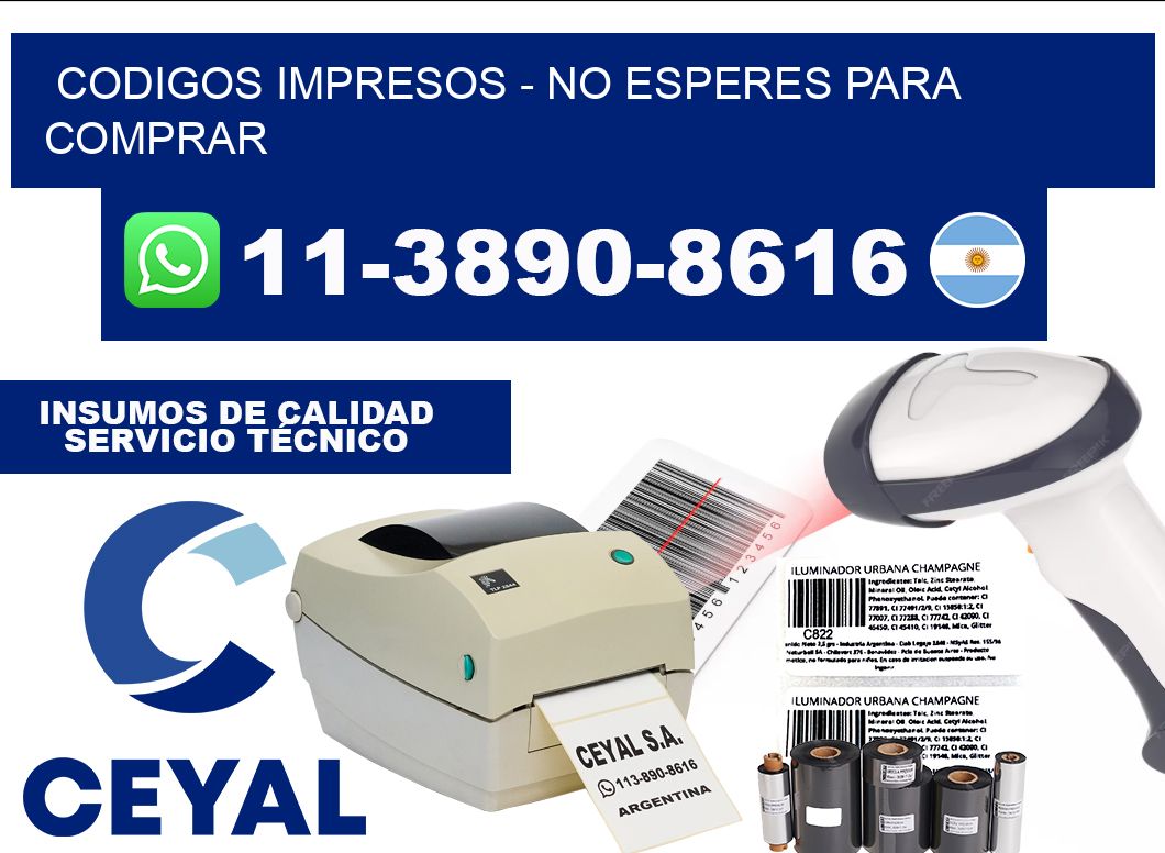 Codigos impresos - No esperes para comprar