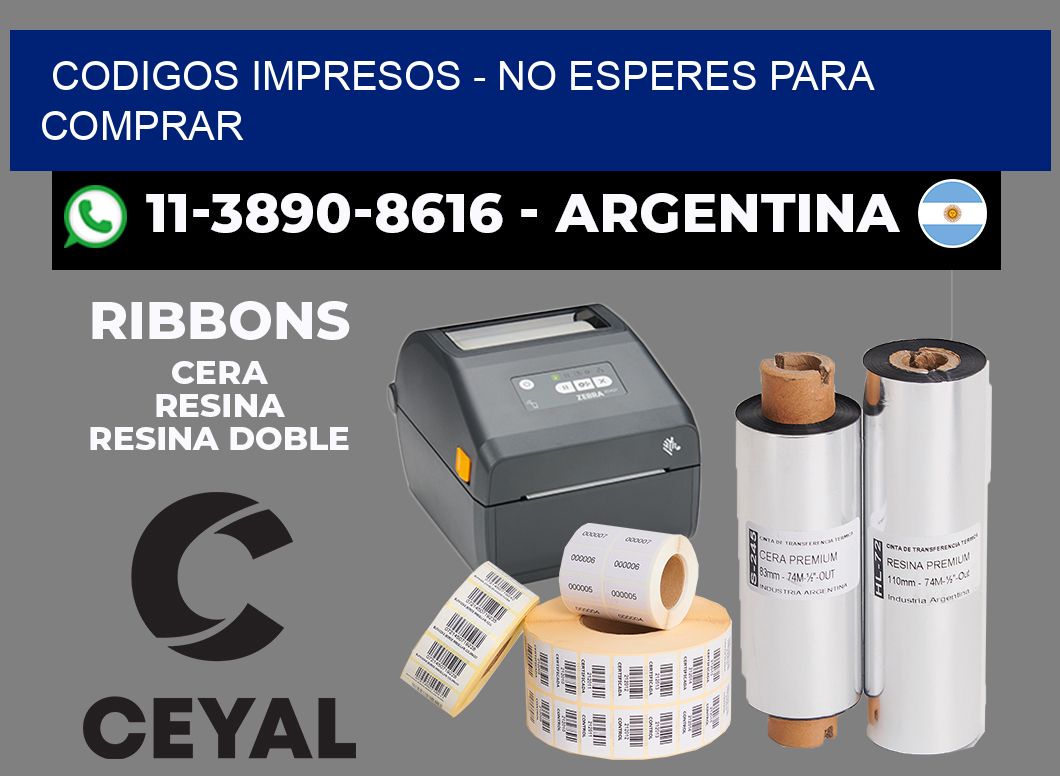 Codigos impresos - No esperes para comprar