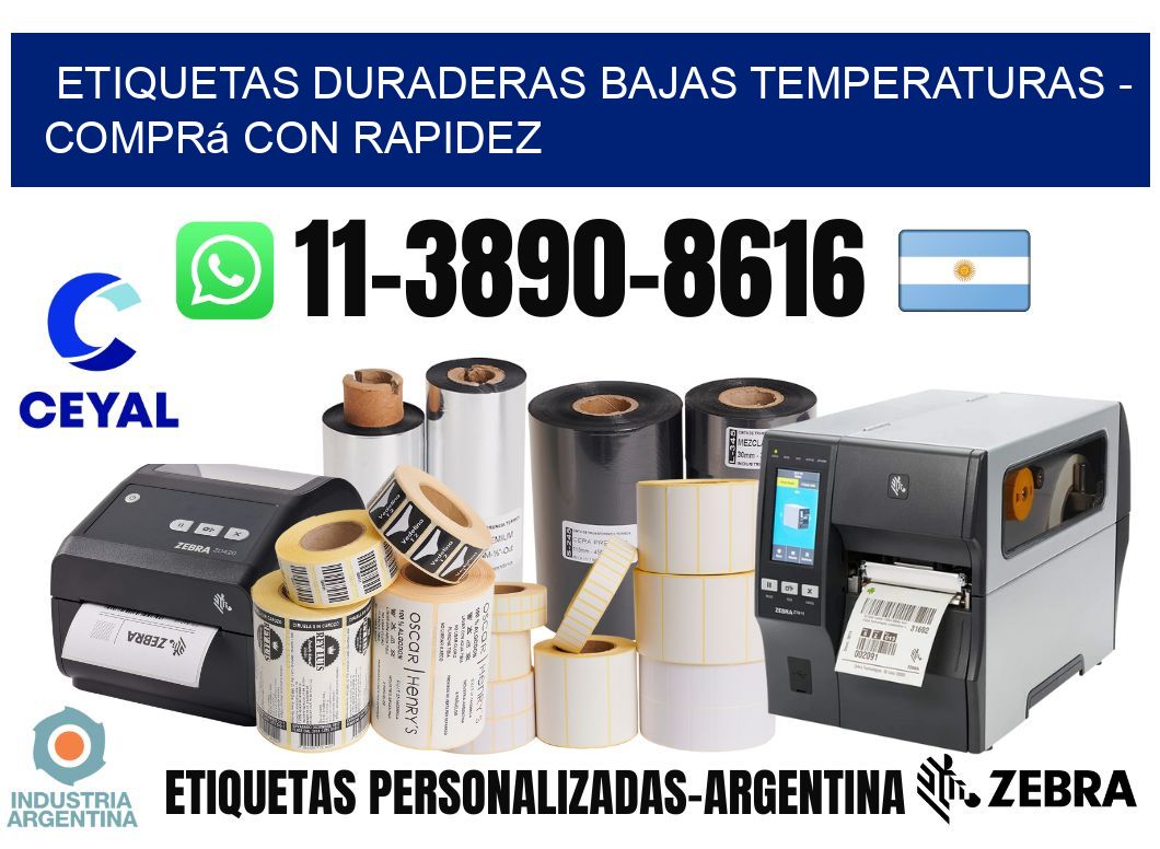 ETIQUETAS DURADERAS BAJAS TEMPERATURAS - Comprá con rapidez
