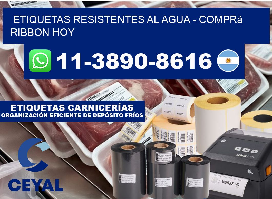 ETIQUETAS RESISTENTES AL AGUA - Comprá ribbon hoy